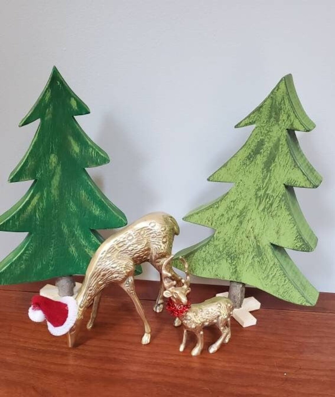 Vintage Brass Stag and Doe Deer Figurines CLASSY Midcentury Etsy