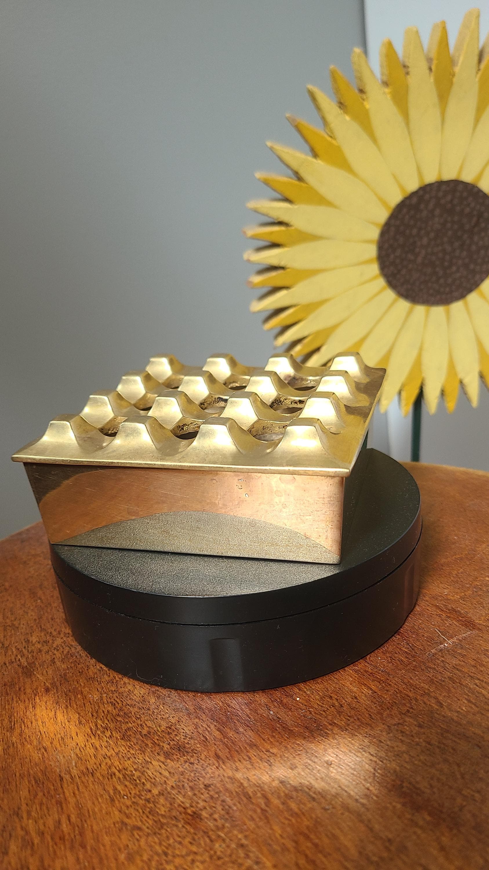 Ultima 9 Brass Ashtray by Holger Bäckström & Bo Ljungberg Sweden