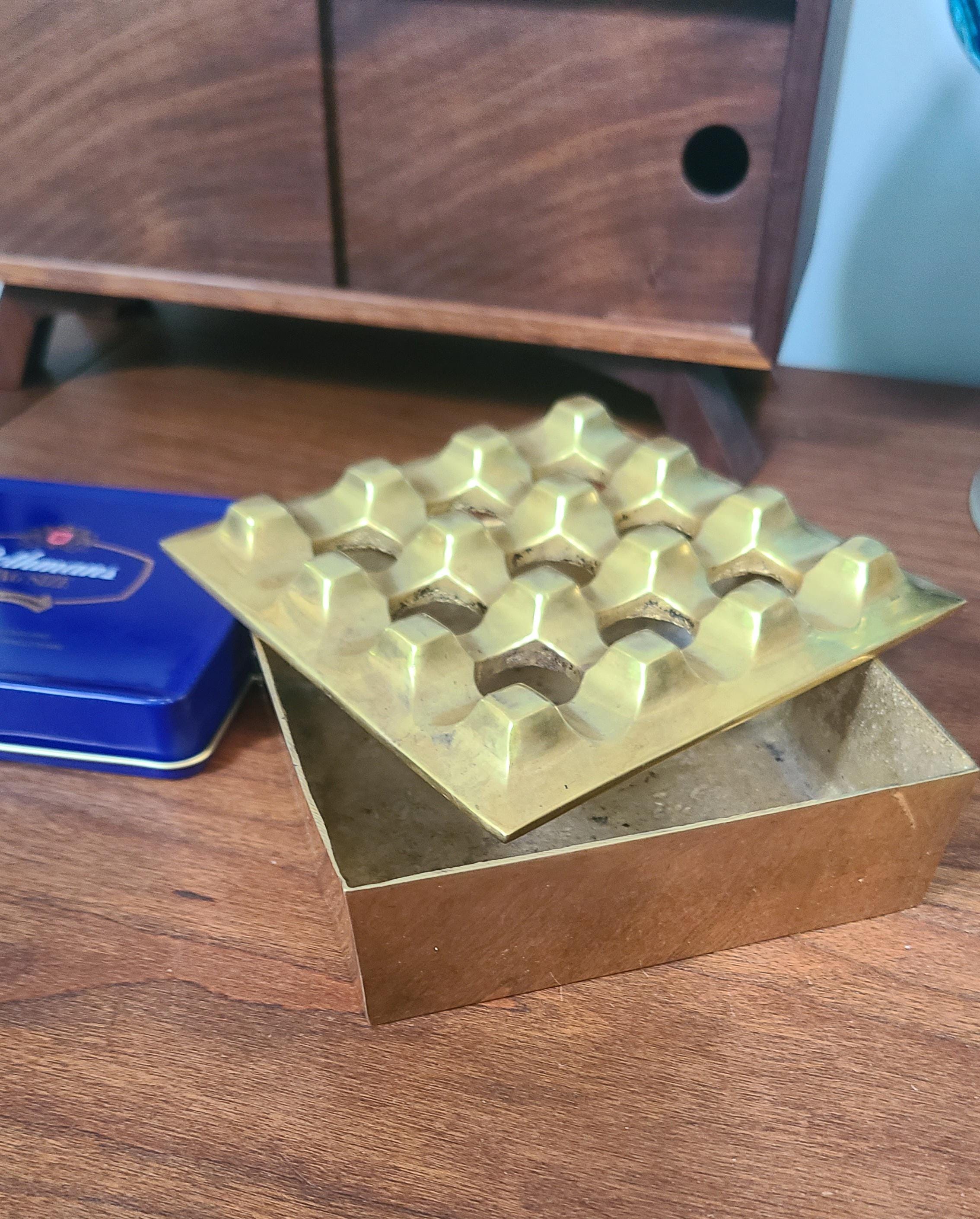 Ultima 9 Brass Ashtray by Holger Bäckström & Bo Ljungberg Sweden