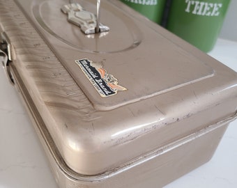 Vintage metal tackle box 