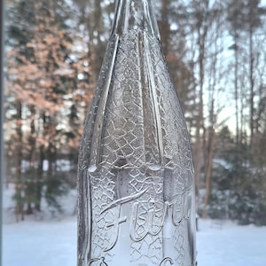 Embossed Soda Pop Bottle, Flirt De Luxe, Art Deco Clear Glass Soda Bottle, Canadian Collectable, Large 48 oz Pop Advertising, 1930&#39;s Decor