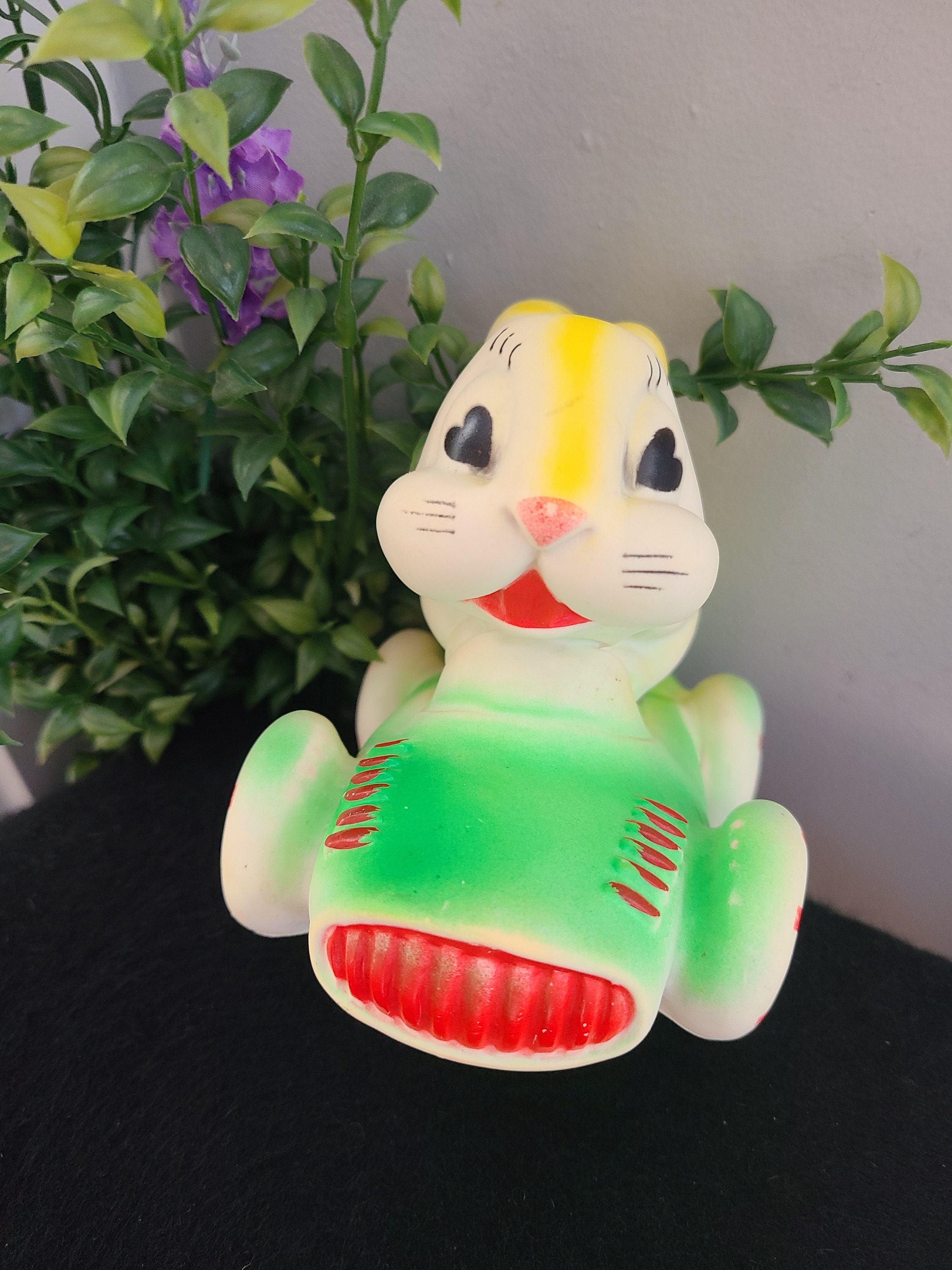 Blond Racer Rabbitears Vintage Racing Bunny Rabbit in Sports Car W/working Squeaker, 1950's ...