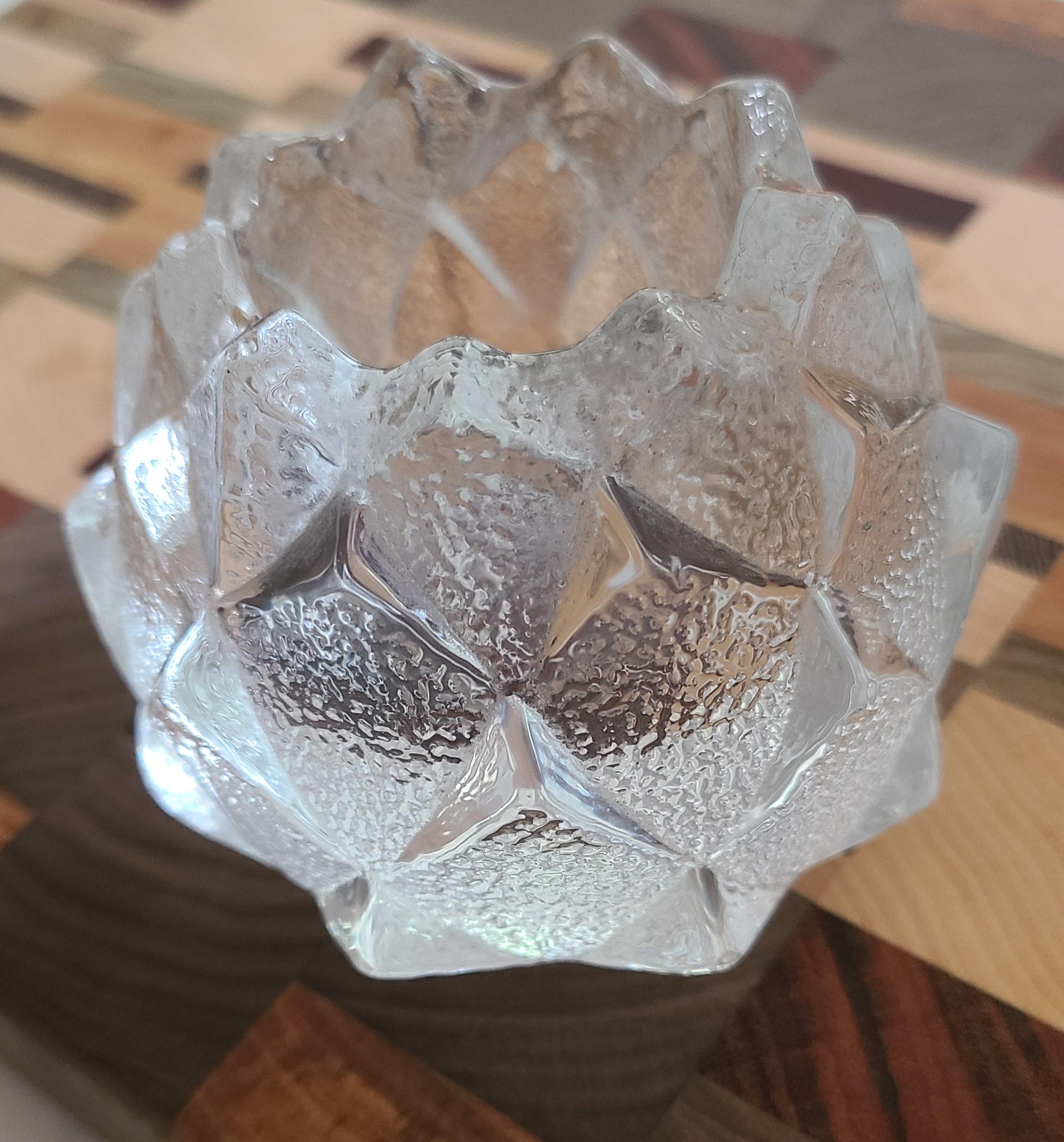 Vintage Orrefors Crystal Artichoke Nimbus Glass Tea Light Candle