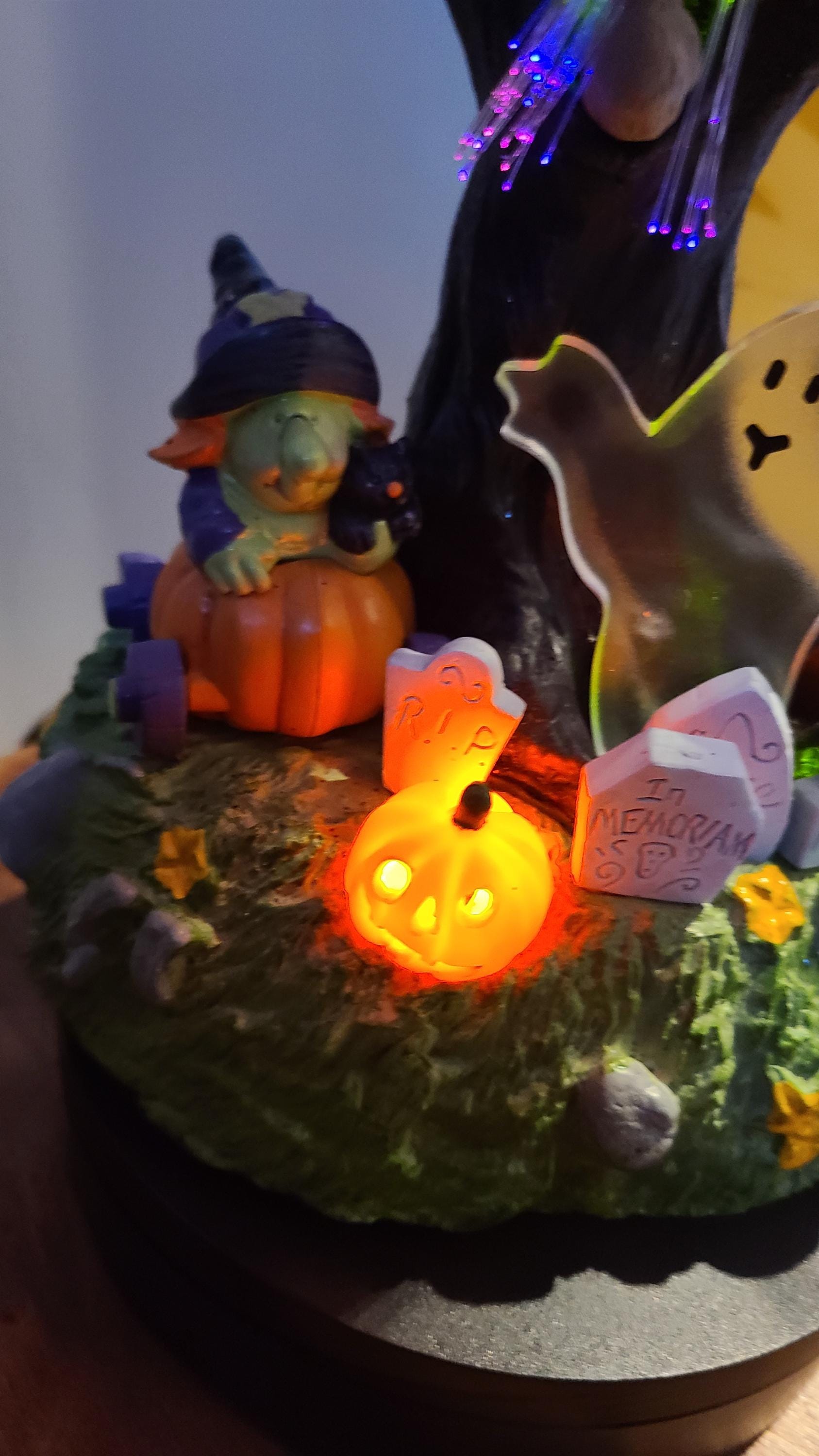 3 ft. Halloween Pre Lit Black Tree Decoration with Fiber Optic, Candy Corn Colored Lights, Plug-In main image 1
