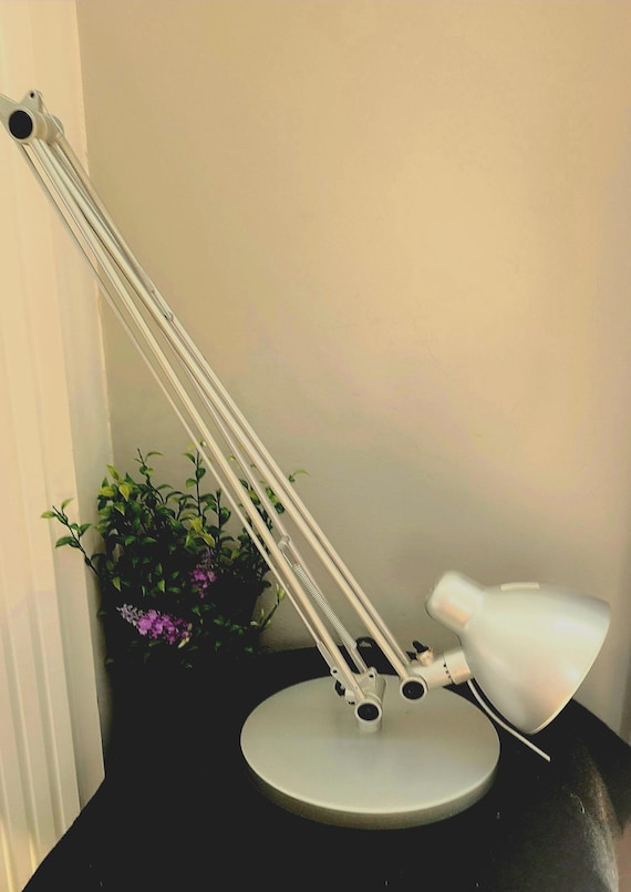 Vintage IKEA Antifoni Desk Lamp, Matte Silver W/adjustable Arm