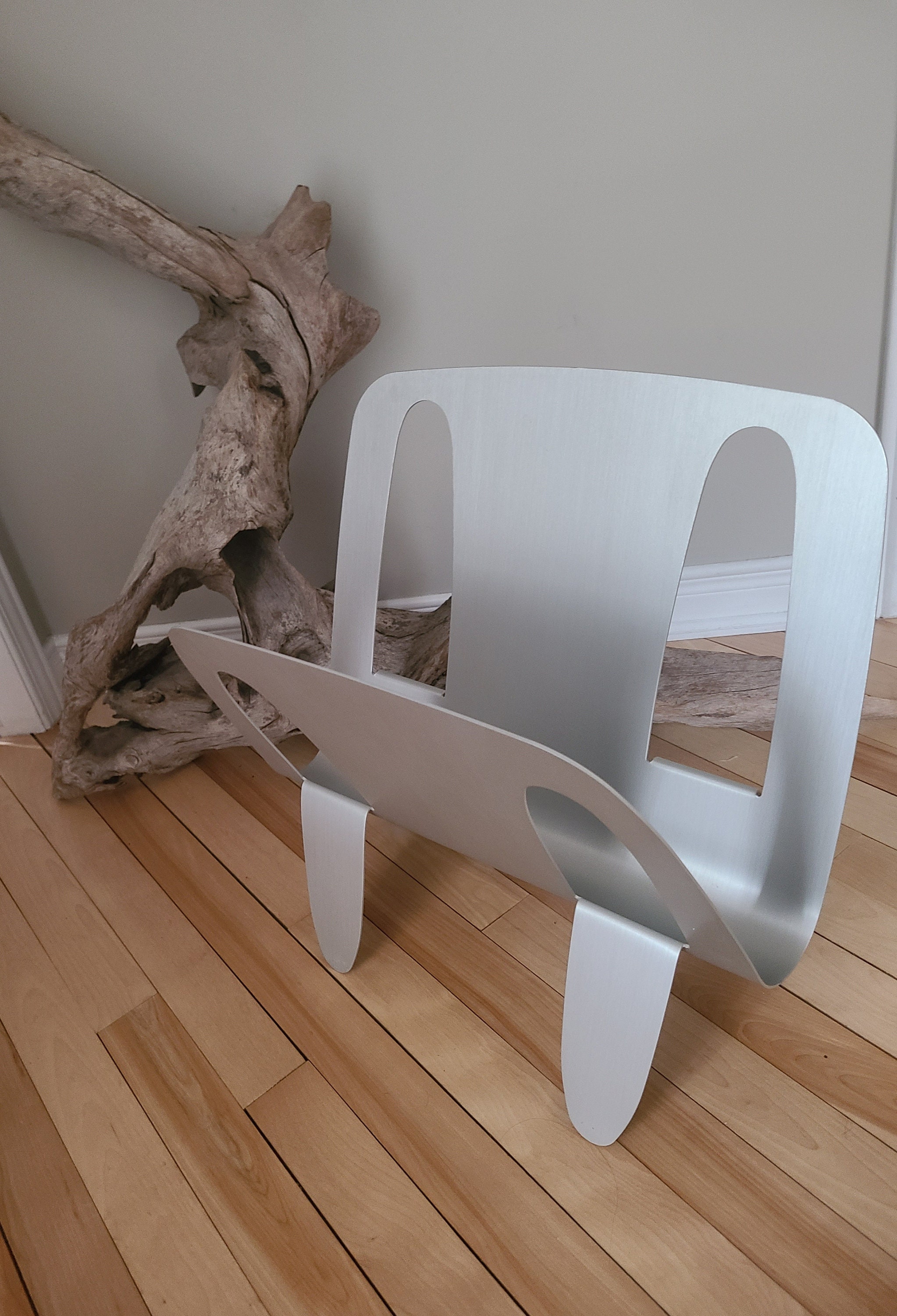 Umbra Magazine Holder, Sleek Minimalist Modernist Aluminum Umbra Magazine Holder, Sleek Minimalist Modernist Aluminum