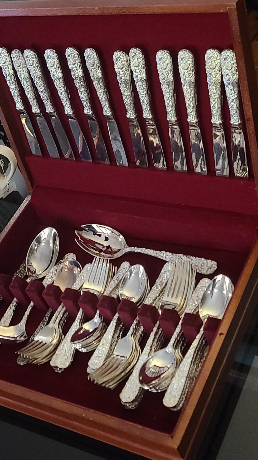 Vintage Silverware Set 1990s Godinger Olde Bouquet Silverplate, Kirk ...