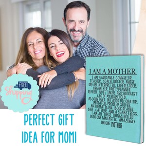 I AM A MOTHER Laser Engraved Leather Sketch Book with Unlined Paper, Gifts for Her, Moms Daily Sketch Book, Gifts for Women, Custom Notebook