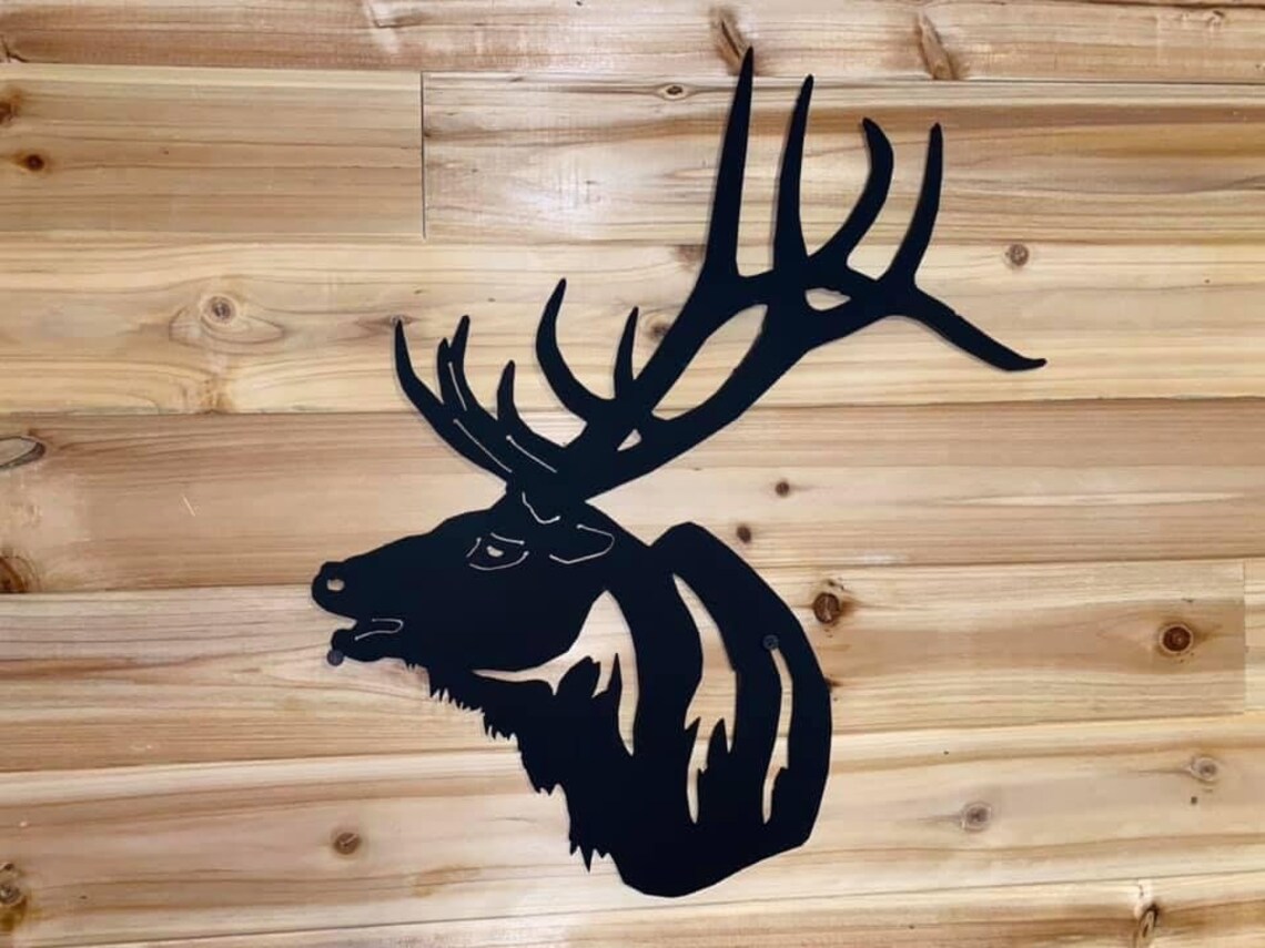 Bugling Elk Metal Wall Art Etsy