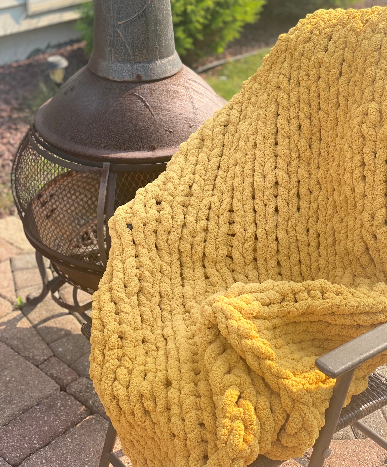 40x50 chunky throw in Gold Etsy