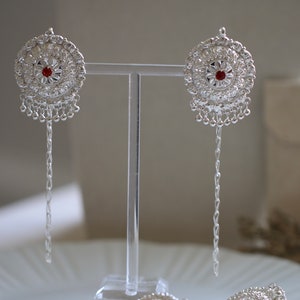 Godawari Ohrringe | reine Silber Ohrringe | Nepali Schmuck | Silberohrringe | traditionelle Ohrringe | Nepalesische Ornamente