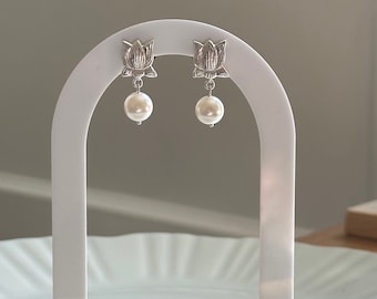 padma earrings | lotus earrings | stud earrings | pure silver