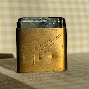 Working but As Is Vintage Lighter / Mid Century / Brass Silver / USA Royal Lighter / Slim / Reusable / Gift / Wick Flint Pocket Petrol 1950s
