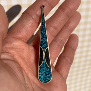 Vintage Sterling Silver Southwestern Jewelry Piece / 1970s 70s / Teardrop / Boho / Southwestern / Ladies / Earring / Necklace / Turquoise