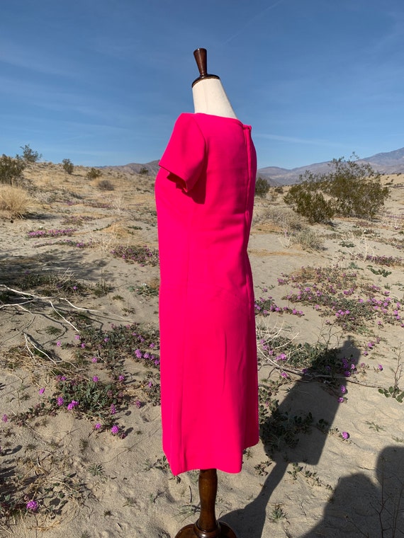Hot Pink 100% Virgin Wool Midi Dress / Act III Vi… - image 5