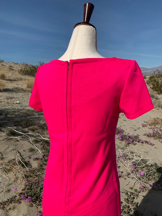 Hot Pink 100% Virgin Wool Midi Dress / Act III Vi… - image 7