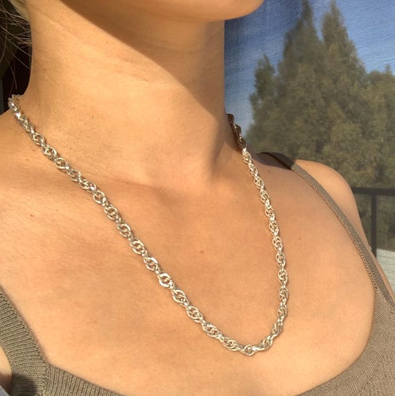 イタリア製 ロープチェーンネックレス 純銀 シルバー925 楽天が発送