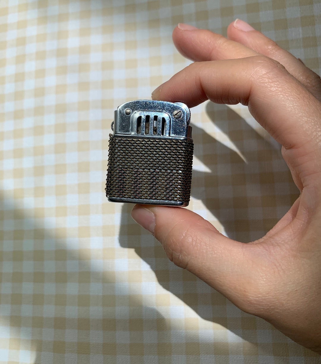 Working Vintage Lighter / Chain / Mesh / 1950s 50s / Japan / Art Deco