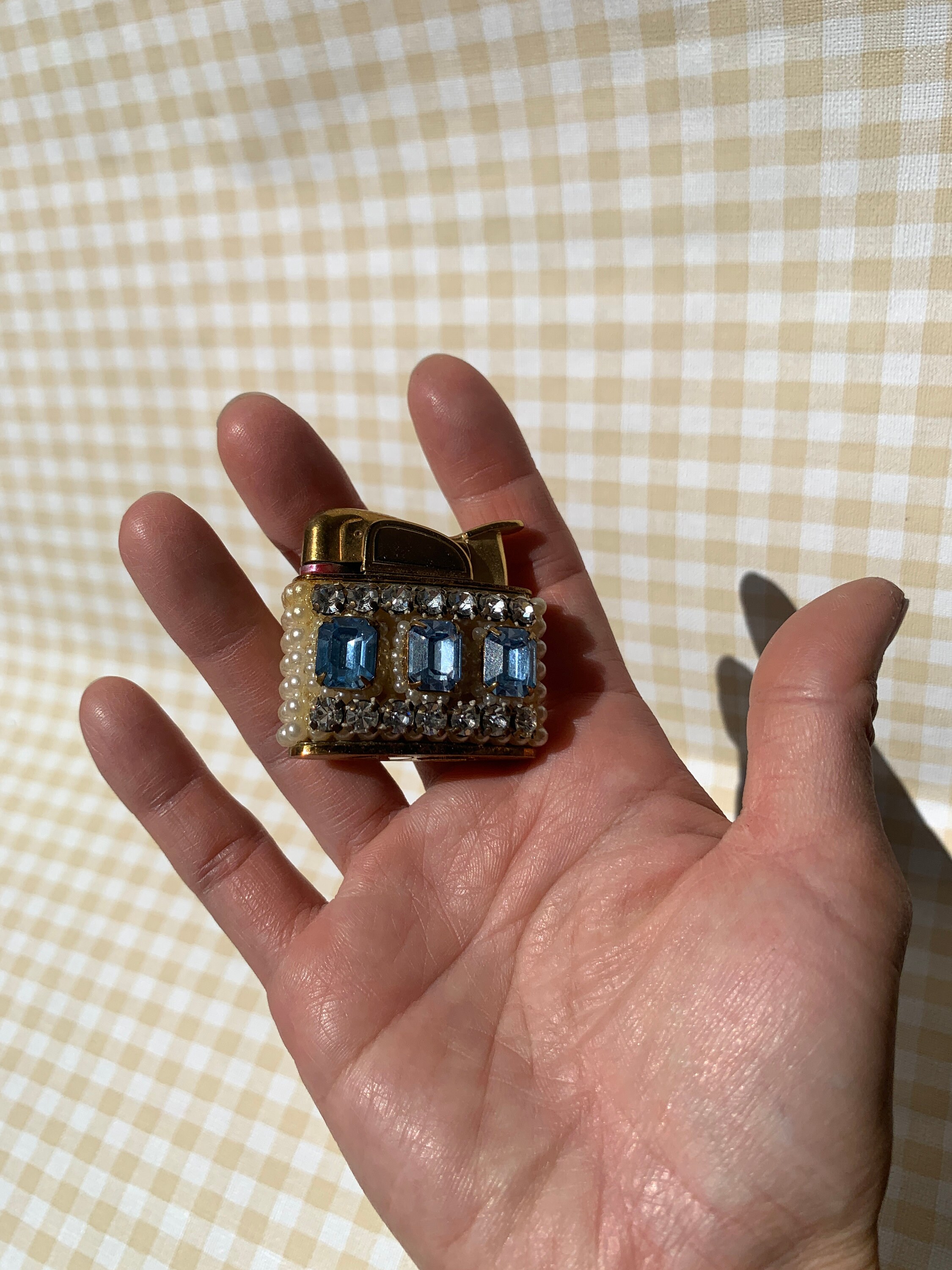 エヴァンス社 ゴールド ラインストーン ライター 1950年代初頭 希少 