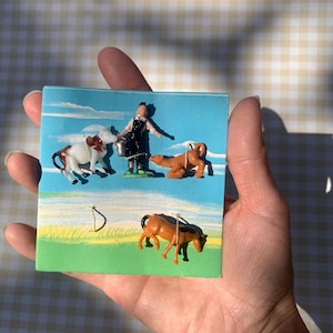 Vintage Toy / Farmer / Cows / Horse / Field / Made in Hong Kong / 1970s 70s / Collectible Miniature / Farming / Mini / Kids / Stock Stuffer