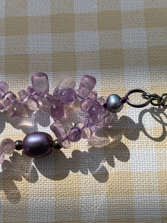 Amethyst and Fresh Water Black Pearl with a Sterl… - image 7