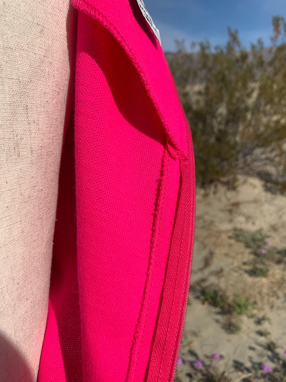 Hot Pink 100% Virgin Wool Midi Dress / Act III Vi… - image 9