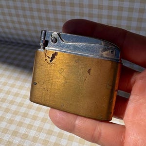 Working Vintage Lighter / Elgin Mid Century / Brass / Retro / Candle Mens Ladies / Wick Flint / Petrol Art Deco McM / 1950s 50s Cigarette