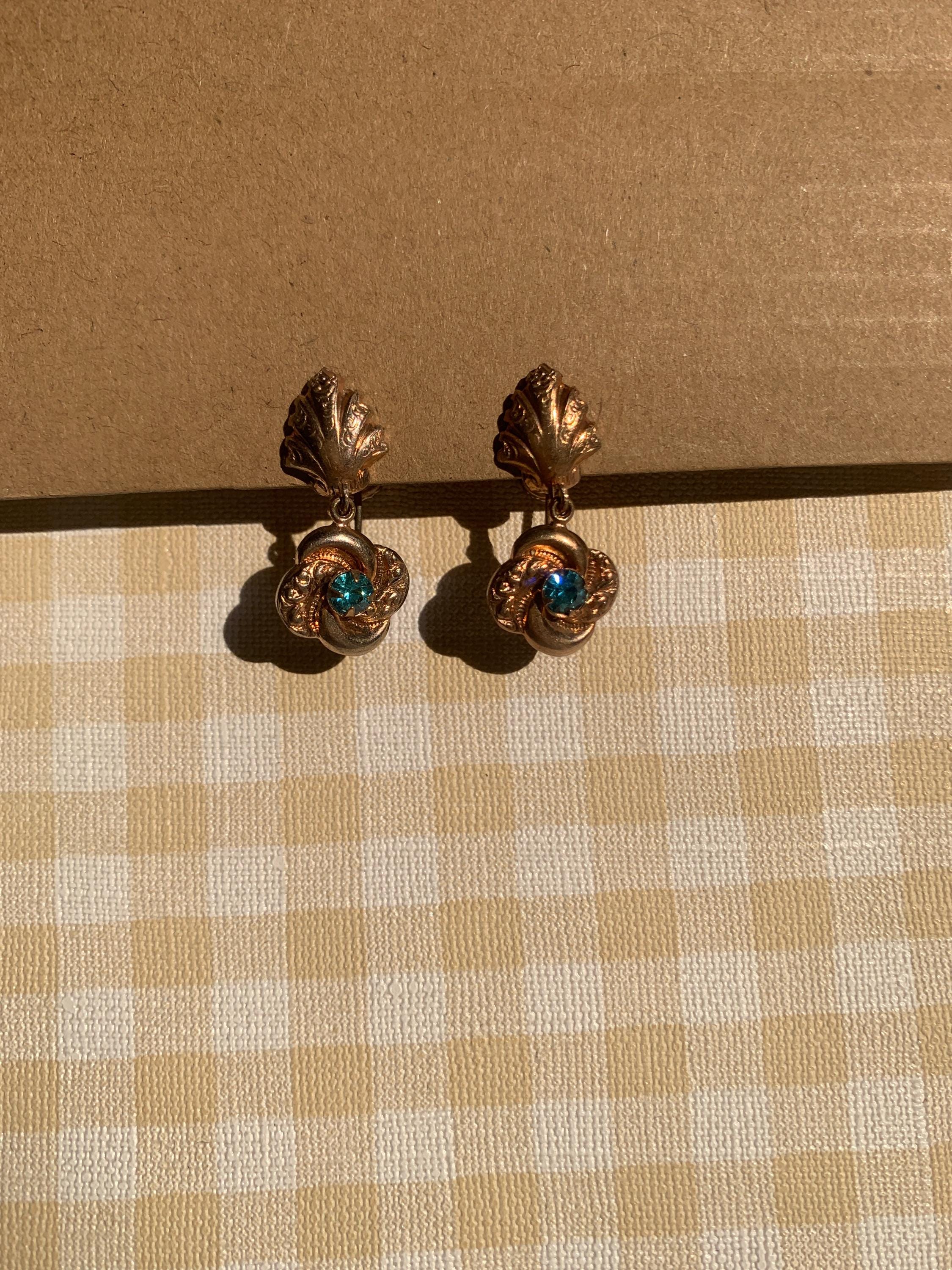 Boucles D’oreilles Victoriennes à Pampilles Perles - Vintage Années 1960