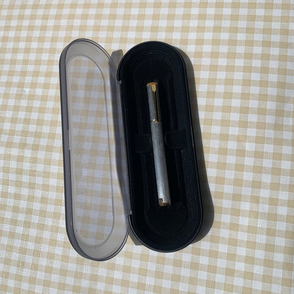 Vintage Non Working Pen Shaped Butane Lighter for Repair or Collection / Colibri / Silver Gold Tone / Tobacciana / Japan / Unique