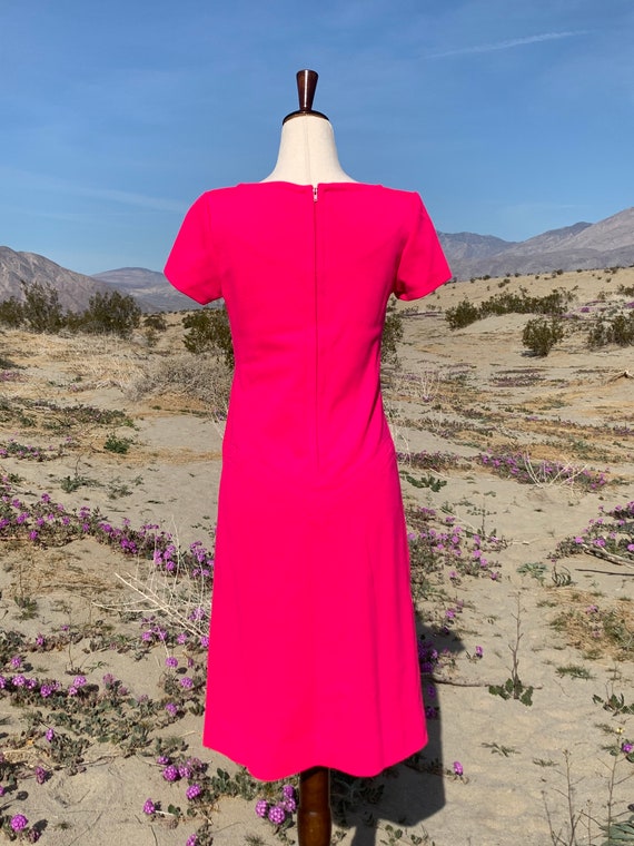 Hot Pink 100% Virgin Wool Midi Dress / Act III Vi… - image 6