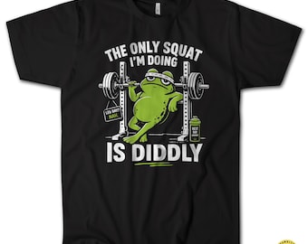 Funny Frog Squat T-Shirt | Lazy Leg Day Gym Humor Tee