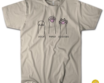 Funny Cat Paw Rock Paper Scissors T-Shirt | Kitty Lover Gift