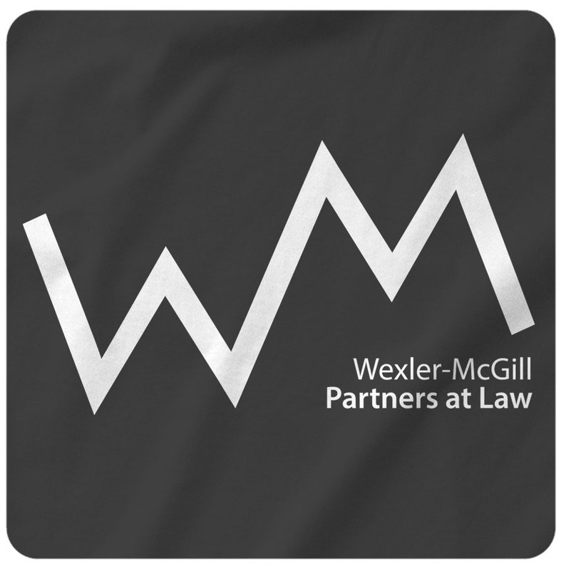 May include: A black and white logo with the letters "W" and "M" forming a stylised mountain range. The text "Wexler-McGill Partners at Law" is below the logo.