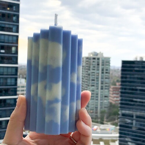 Sky Candle Blue Sky Candle Stairshaped Candle Unique Etsy
