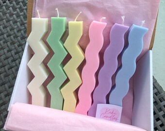 Candle Gift Set| Bundle Price | Squiggle Candle| Zigzag Candle| Candles Combo| Discounted Price| Personalized Candle