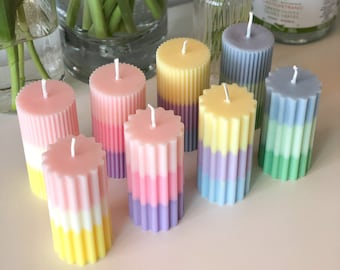 TriColour Pillar Candle| Pillar Candles| Soy Candle| Funky Candles| Trendy| Hand Poured| Decorative Candle|Gift for her| Unique Gift