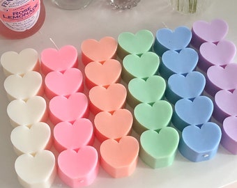 Heart Shaped Candles in Pastel – Wixx and Waxx