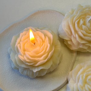 Peony Candle | Unique Candle| Wedding Favour | Flower Candle| | Pillar Candle| Custom Candle| Handmade Candle | Elegant decor