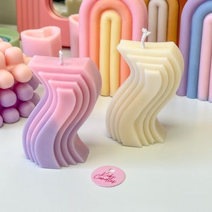 Wavy Candle| Tie dye Candle| Geometric Wavy Candle| Aesthetic Candle| Candle|  Abstract Candle| Unique Gift| Trendy Candle| | Pillar Candle