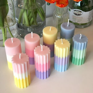 TriColour Pillar Candle| Pillar Candles| Soy Candle| Funky Candles| Trendy| Hand Poured| Decorative Candle|Gift for her| Unique Gift