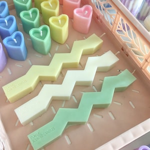 Zigzag Candle|Unique Design| Pillar Candle| Colourful Candles| Wedding Gift|Relaxation| Geometric Candle| Aesthetics Candle| Custom Candle