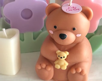 Chubby Teddy Bear Candle| Teddy Bear Candle| Cute Teddy Candle|   Unique Gift| Trendy Candle| Pillar Candle|Home Decor