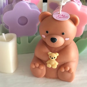 Chubby Teddy Bear Candle| Teddy Bear Candle| Cute Teddy Candle|   Unique Gift| Trendy Candle| Pillar Candle|Home Decor