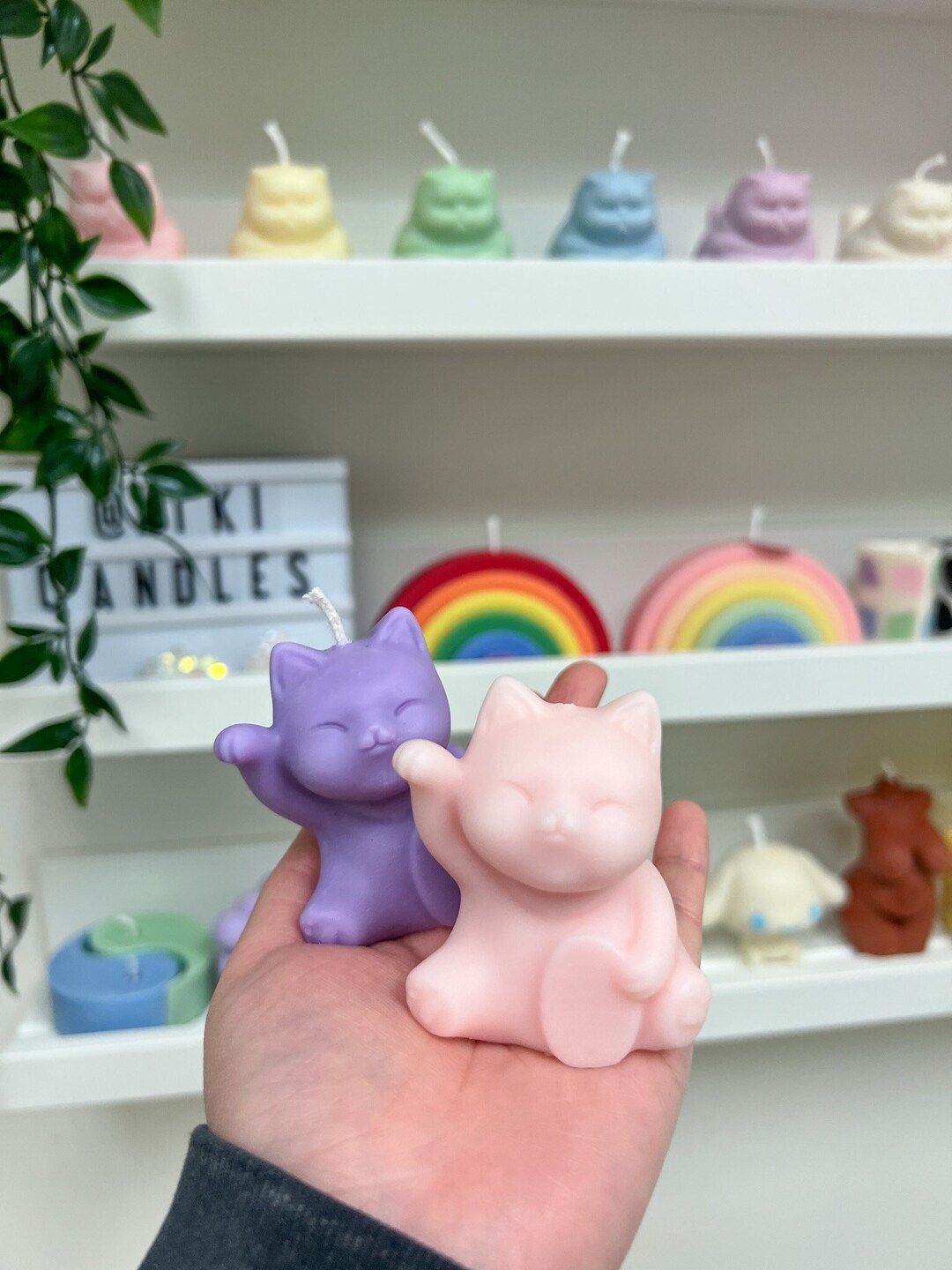 Little Lucky Cat Lucky Cat Candle Cute Lucky Cat Cat Etsy