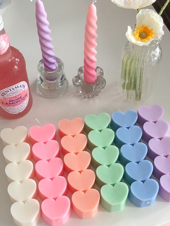 Long Heart Shape Candle Heart Shaped Pillar Candle Heart Etsy