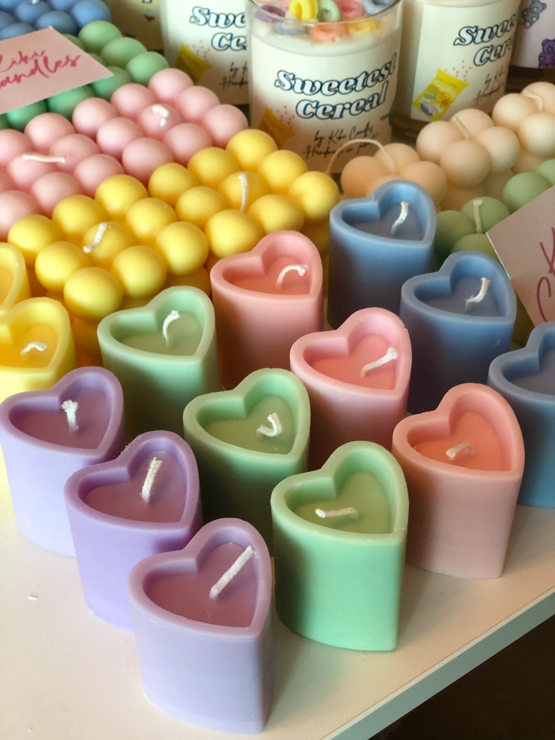 Heart Candle Pillar Candles Home Decor Cute Gifts Etsy