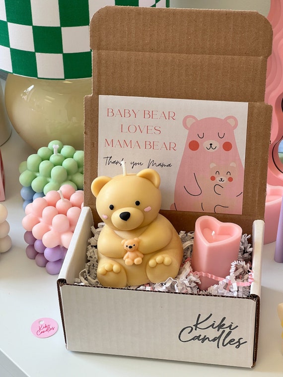 Mama & Baby Bear Gift Box Cute Gift Box Mother's Day Giftgift for Mum Cute  Teddy Bear Candle Mother's Day Gift Box Soy Candle Beeswax 