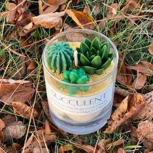 7.5 oz Succulent Candle | Succulent Candles| Handmade Candles| Unique Candle| Soy wax candle| Beeswax Candle| Plant Candles| Fake Plants