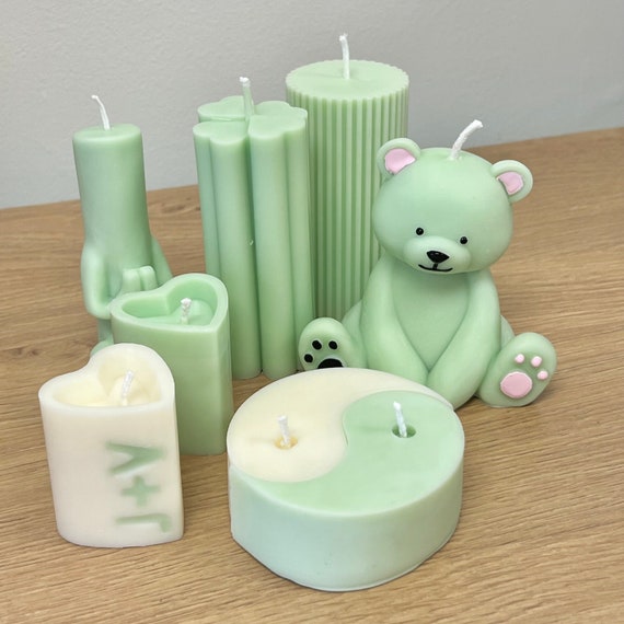 Teddy Bear Candle Cute Teddy Candle Teddy Bear Candle Home Etsy