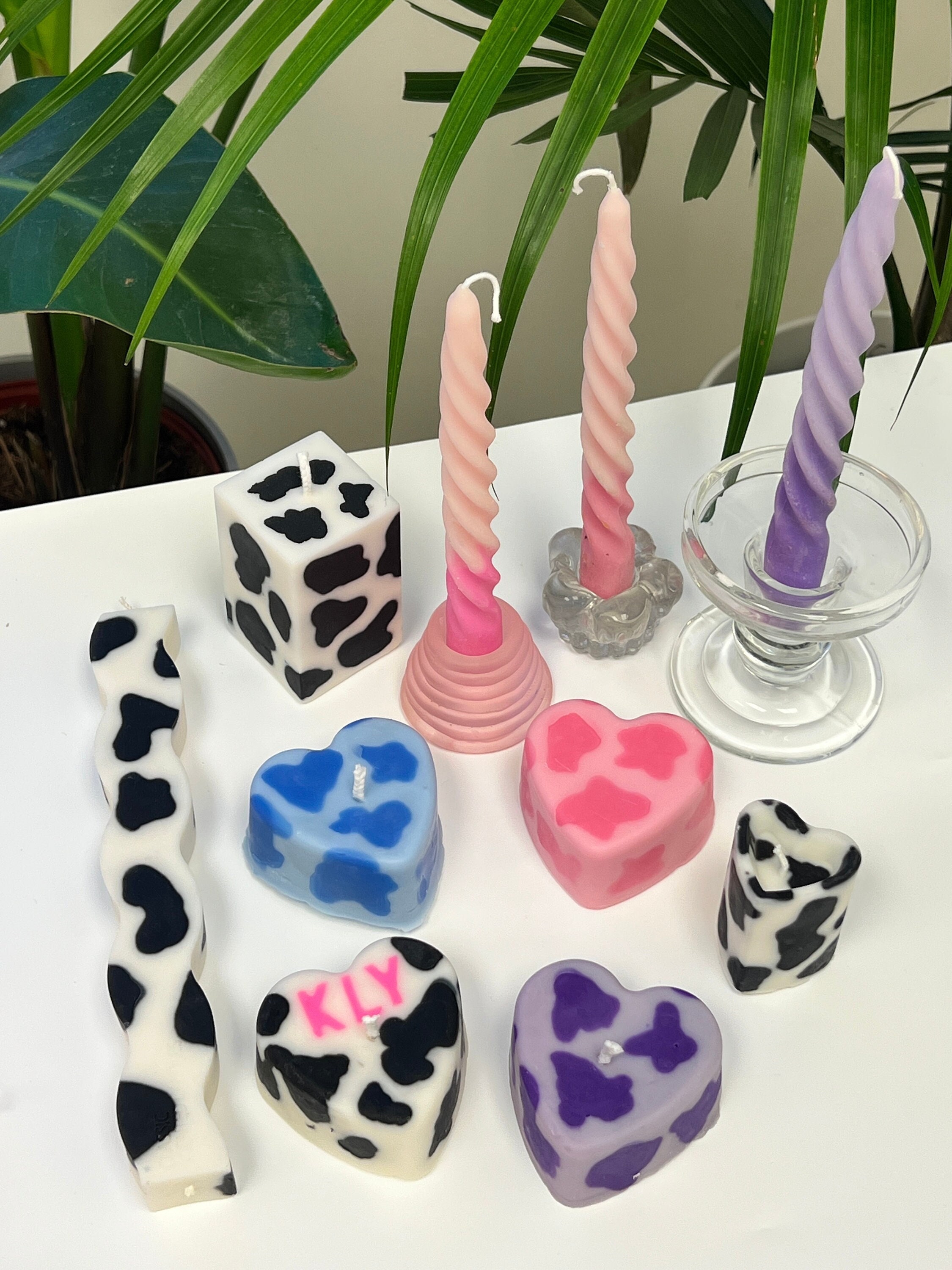 Cow Print Candlescustom Cow Print Candle Funky Candleunique Etsy Canada